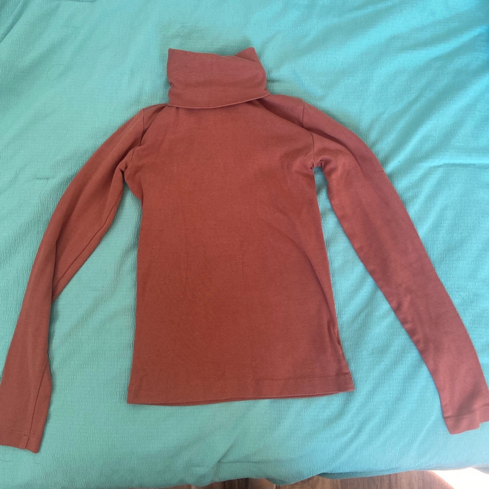 KOTN Women's Terracotta Long Sleeve Turtleneck